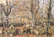 Camille Pissarro There are rock scenery oil painting artist